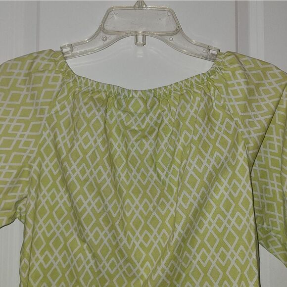 Haley & The Hound Green Spring Geometric Print Blouse - Picture 9 of 9